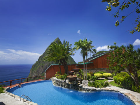 Ladera St Lucia Caribbean Pool with a view